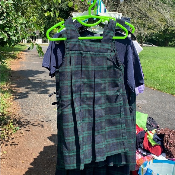 💚🖤BLACK-WATCH PLAID DROP WAIST JUMPER💚🖤 - Picture 3 of 5